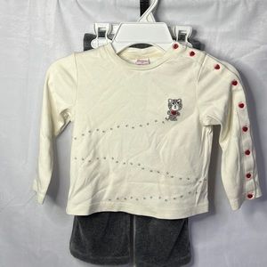 Gymboree Kitty w hearts top and bottoms